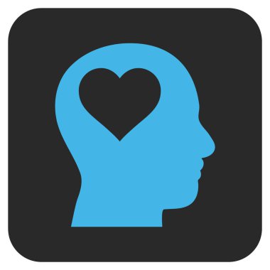 Sevgili baş düz kare vektör simgesi