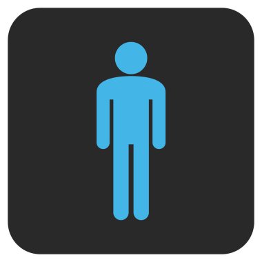 Adam düz kare vektör simgesi