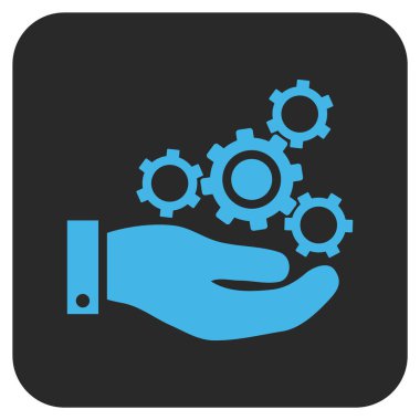 Vektör simge mekanik Servisi düz kare