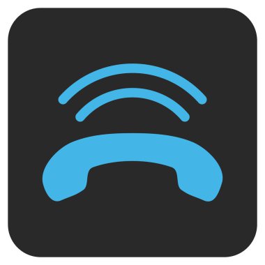 Telefon zil düz kare vektör simgesi