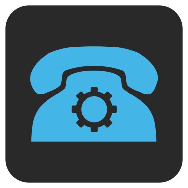 Telefon ayarları düz kare vektör simgesi