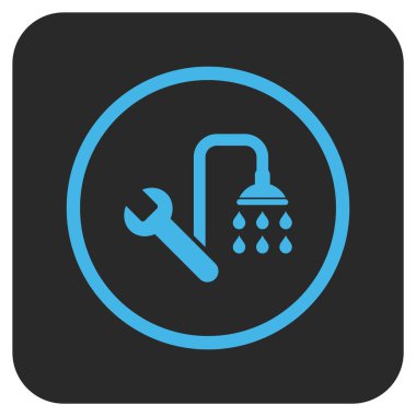 Sıhhi tesisat düz kare vektör simgesi