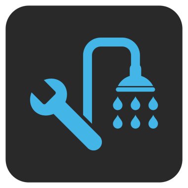 Sıhhi tesisat düz kare vektör simgesi