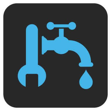 Sıhhi tesisat düz kare vektör simgesi