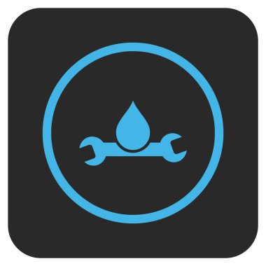 Sıhhi tesisat düz kare vektör simgesi