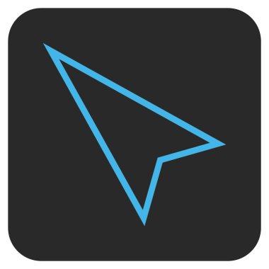 İşaretçi sol düz vektör simgesi kare.