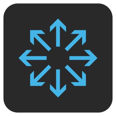 Radyal oklar düz kare vektör simgesi