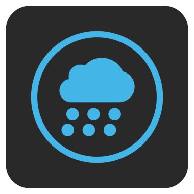 Yağmur bulutu düz kare vektör simgesi