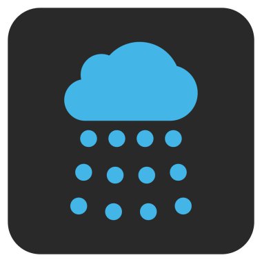 Yağmur bulutu düz kare vektör simgesi