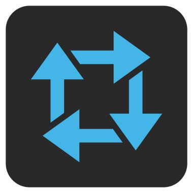 Geri dönüşüm düz kare vektör simgesi