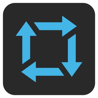 Geri dönüşüm düz kare vektör simgesi