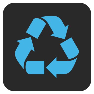 Geri dönüşüm düz kare vektör simgesi