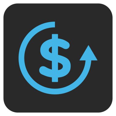 Düz kare vektör simge iade