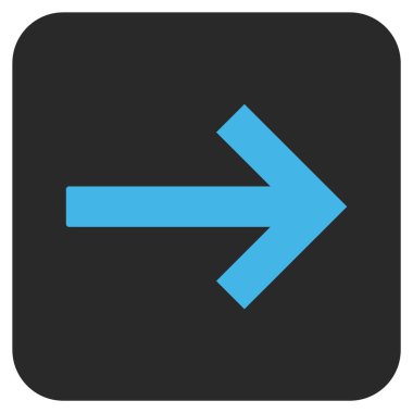 Sağ ok düz kare vektör simgesi