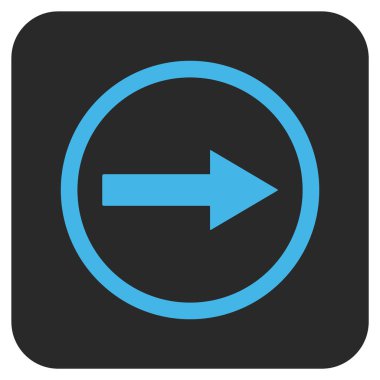 Sağ ok düz kare vektör simgesi yuvarlak