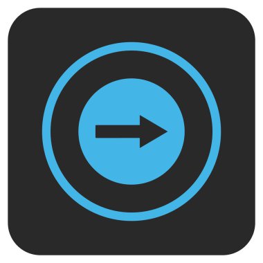 Sağ ok düz kare vektör simgesi yuvarlak