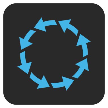 Saatin tersi yönde düz kare vektör simge döndürmek