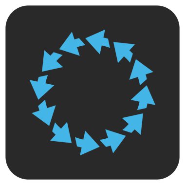 Saatin tersi yönde düz kare vektör simge döndürmek