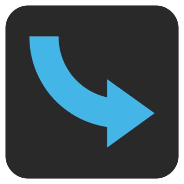 Sağa döndür düz kare vektör simgesi