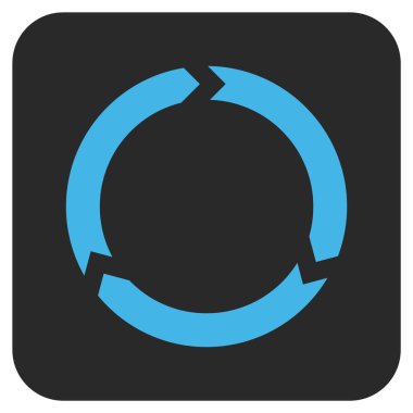 Döndürme düz kare vektör simgesi