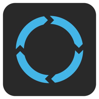 Döndürme düz kare vektör simgesi