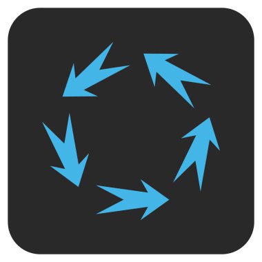 Döndürme düz kare vektör simgesi