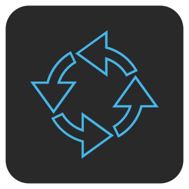 Döndürme düz kare vektör simgesi