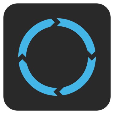 Döndürme düz kare vektör simgesi