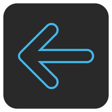 Ok sol düz kare vektör simgesi yuvarlak