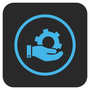 Hizmet düz kare vektör simgesi