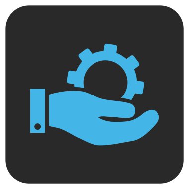 Hizmet düz kare vektör simgesi