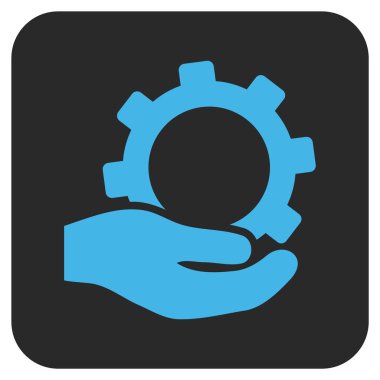 Hizmet düz kare vektör simgesi