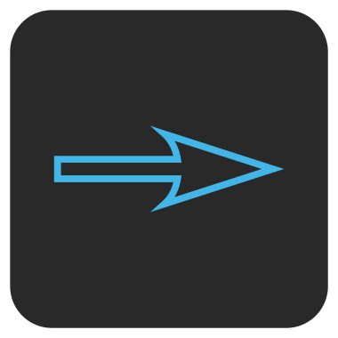 Keskin ok sağ düz vektör simgesi kare