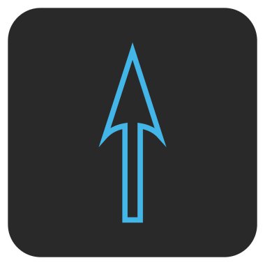 Düz kare vektör simge yukarı ok keskin