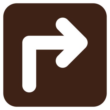 Vektör simge düz kare sağa dönün