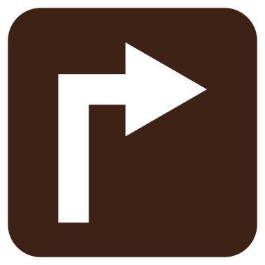 Vektör simge düz kare sağa dönün