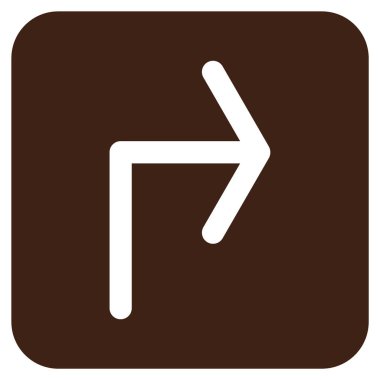 Vektör simge düz kare sağa dönün