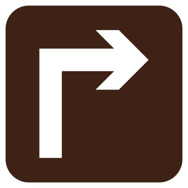 Vektör simge düz kare sağa dönün