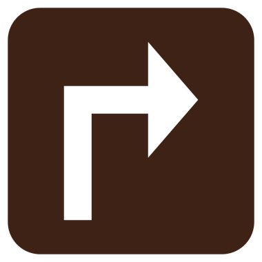 Vektör simge düz kare sağa dönün