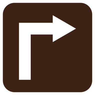 Vektör simge düz kare sağa dönün