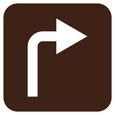 Vektör simge düz kare sağa dönün