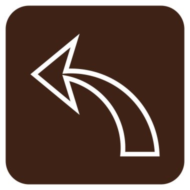 Düz kare vektör simgesi geri al