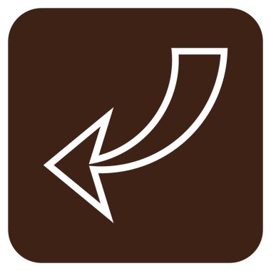 Düz kare vektör simgesi geri al