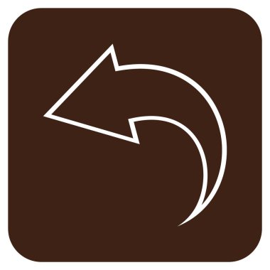 Düz kare vektör simgesi geri al