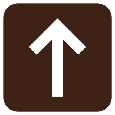 Yukarı ok düz kare vektör simgesi