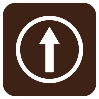 Yukarı yönlü ok düz kare vektör simgesi