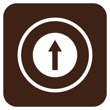 Yukarı yönlü ok düz kare vektör simgesi