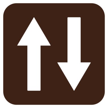 Dikey Çevir oklar düz kare vektör simgesi