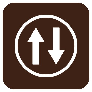 Dikey Çevir oklar düz kare vektör simgesi