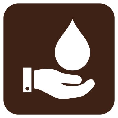 Vektör simge su hizmet düz kare